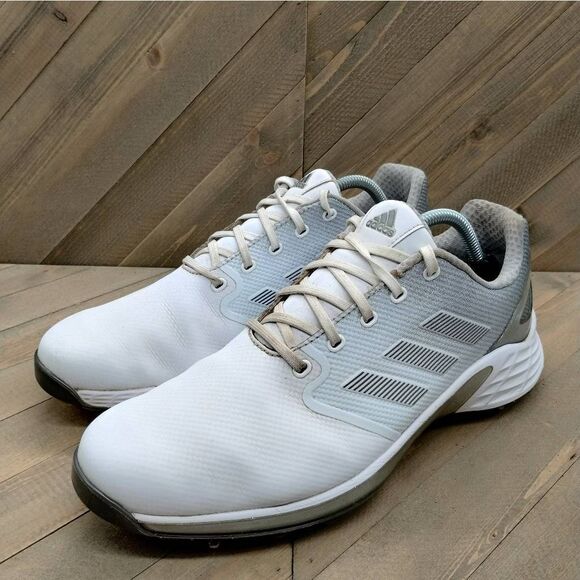 Adidas ZG21 Lightstrike Boost Golf Shoes Mens Size 11 White Silver Golf Spikes - Picture 1 of 9
